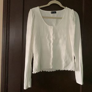 NWT Ruched Button Up Top